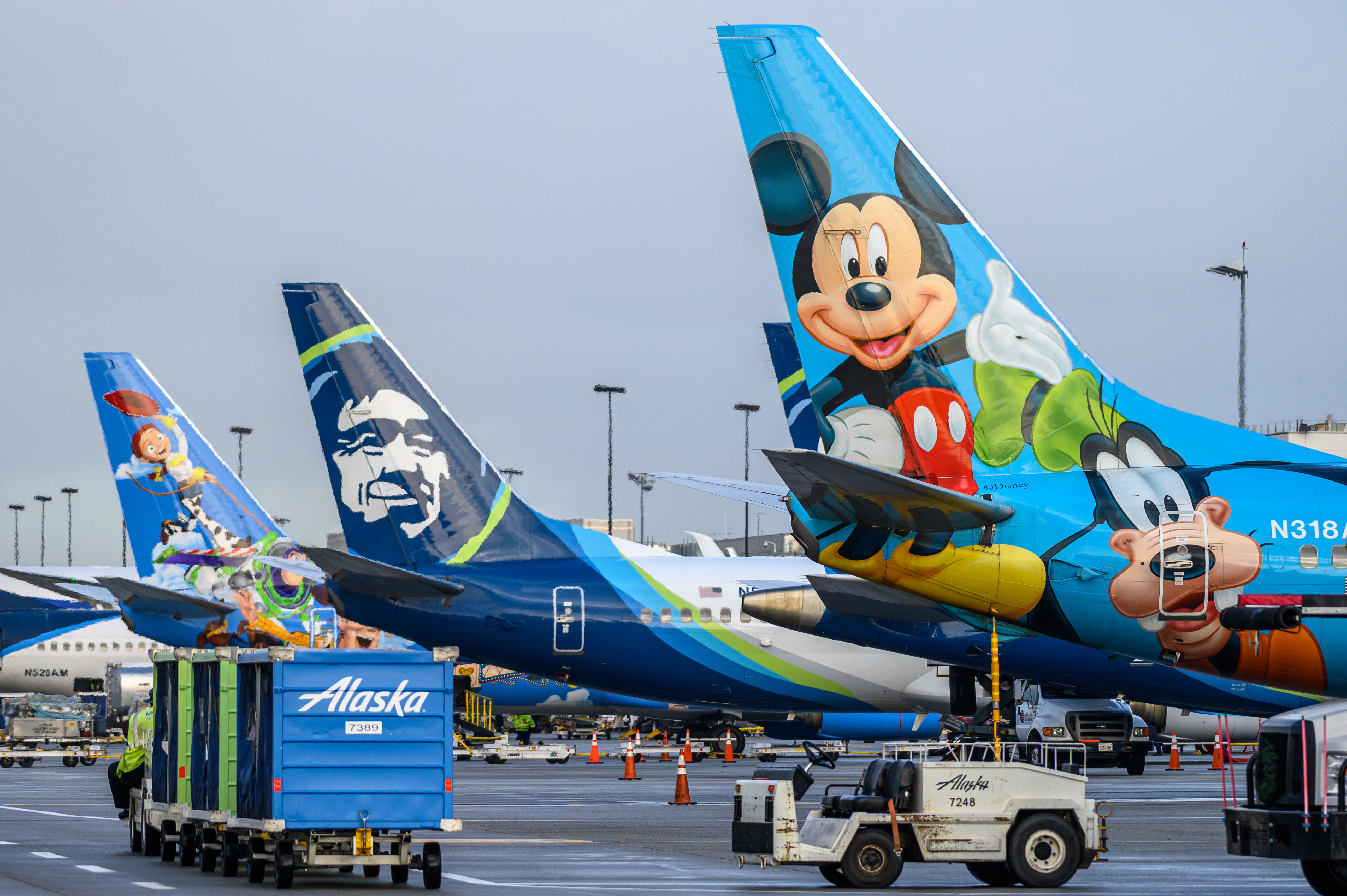 Alaska Airlines Disney planes at SJC