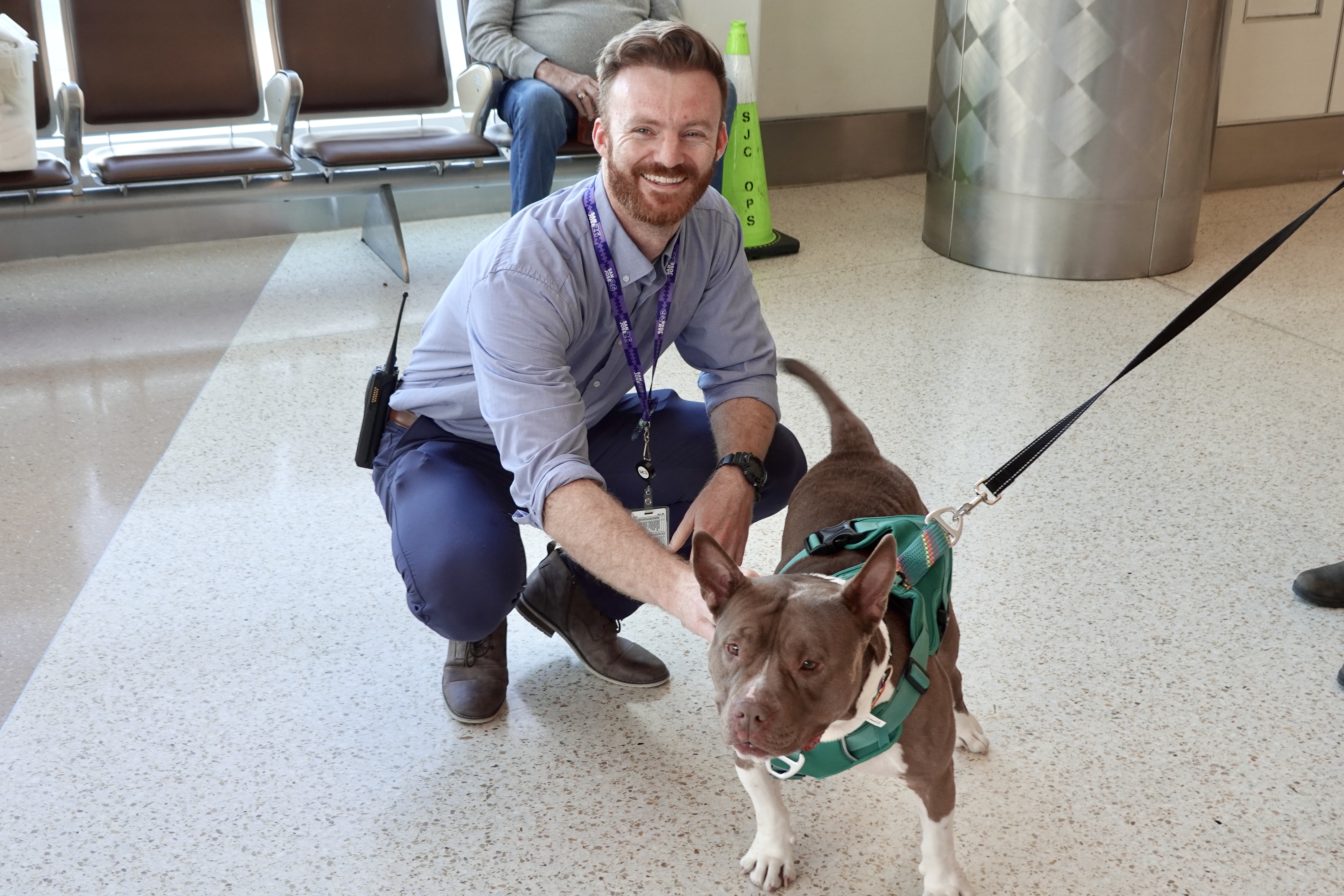 Sean at the pet adoption event