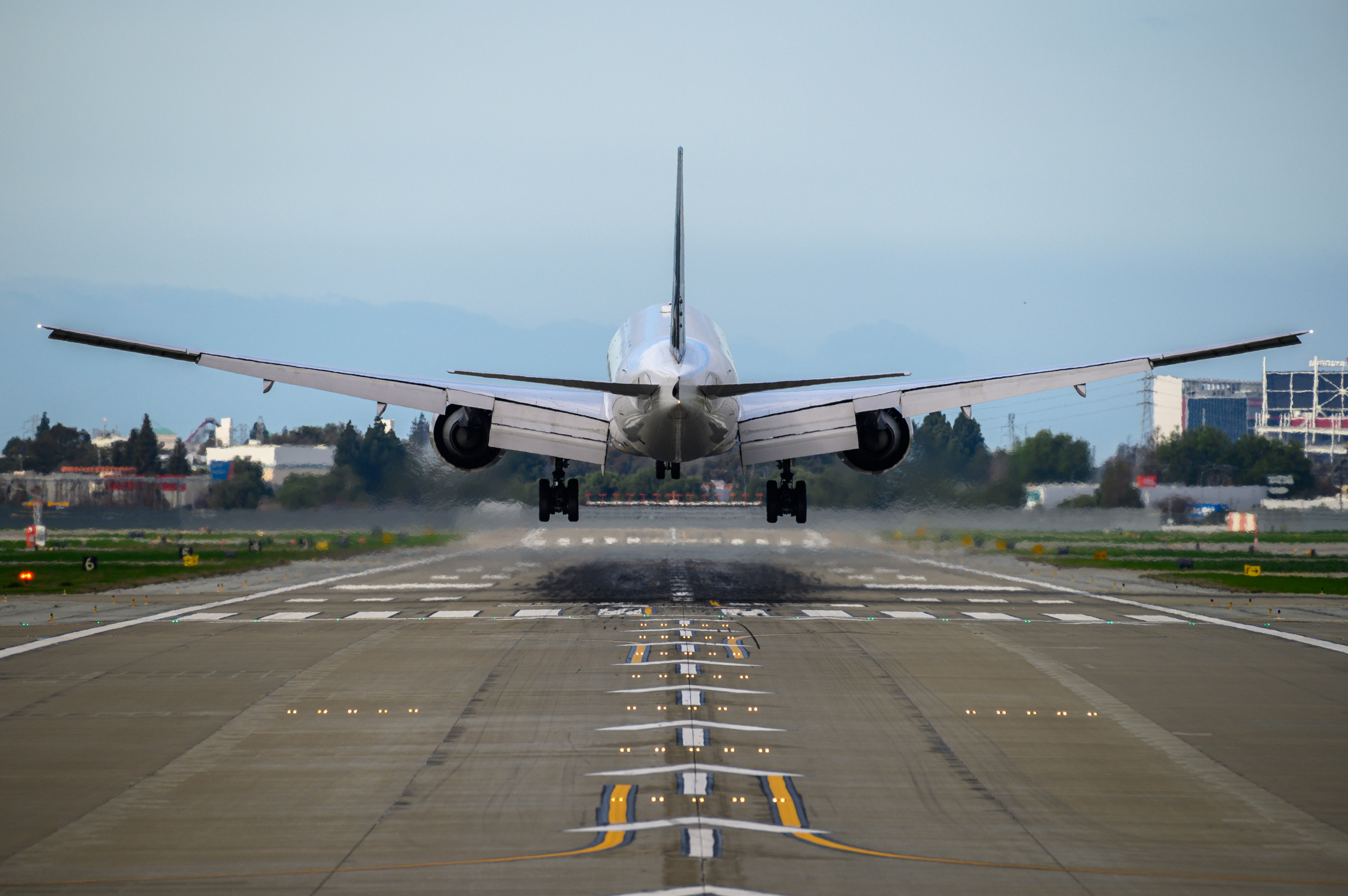 plane taking off at SJC
