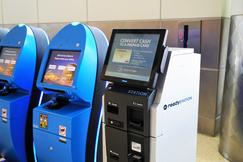 ReadySTATION® Cash to Card Kiosks San José International Airport
