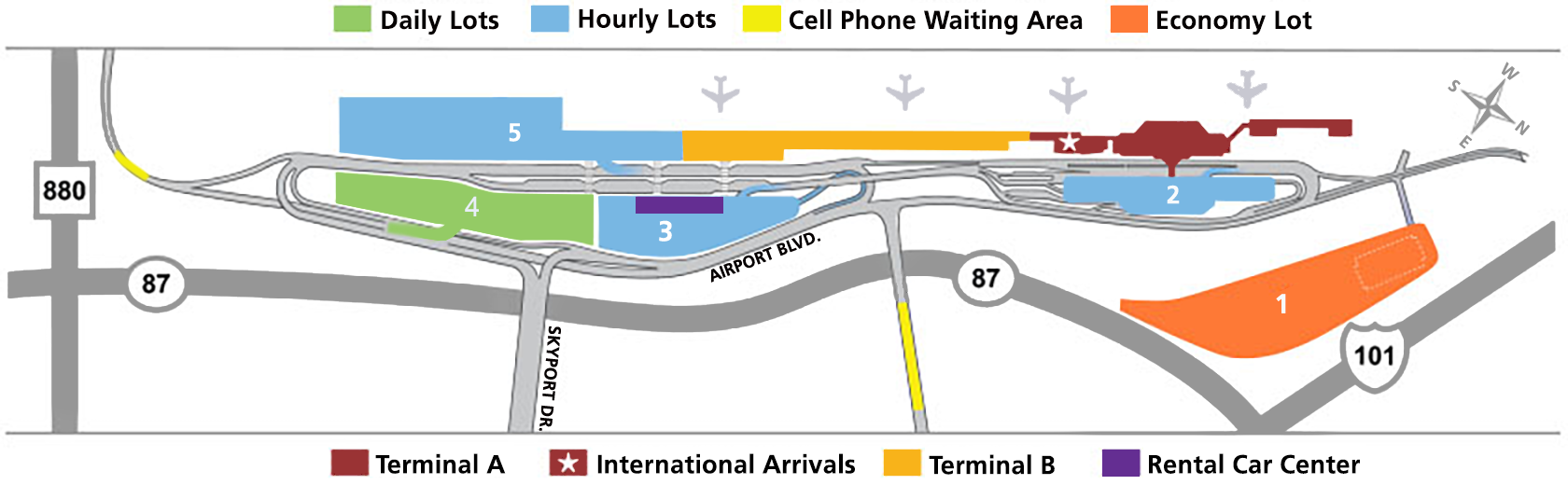 San Jose International Airport Terminal Map