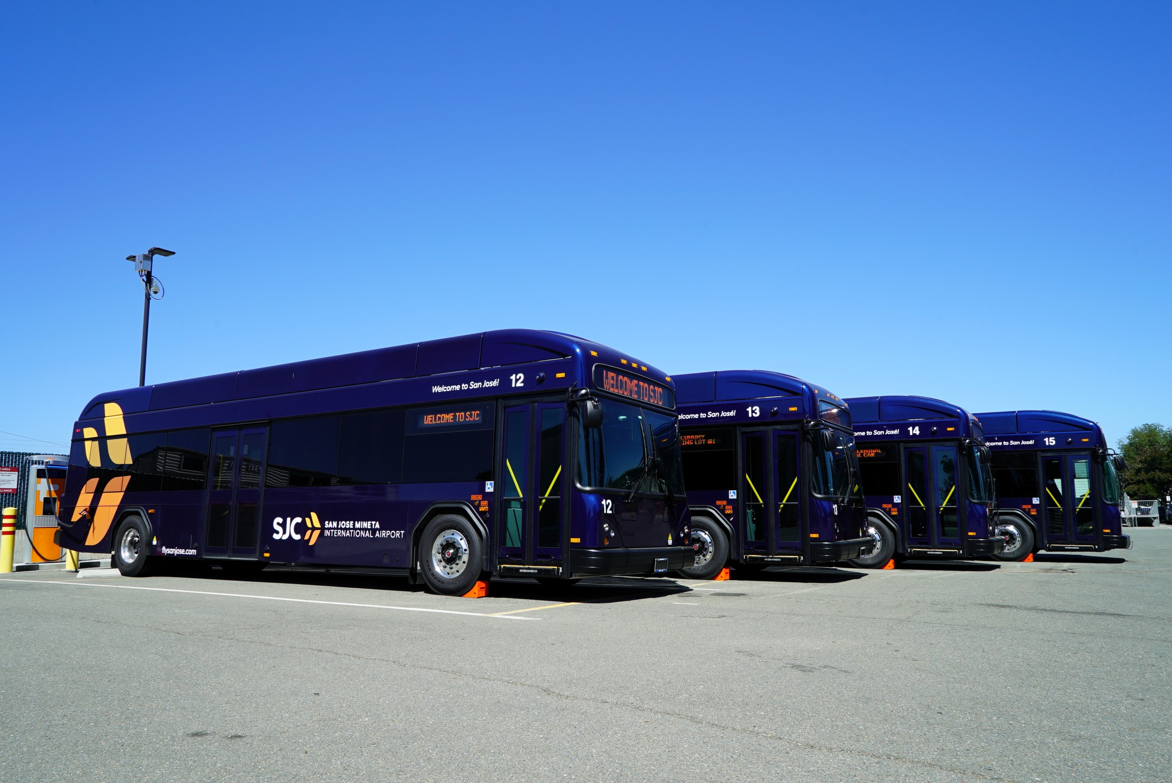 Gillig buses in bus yard