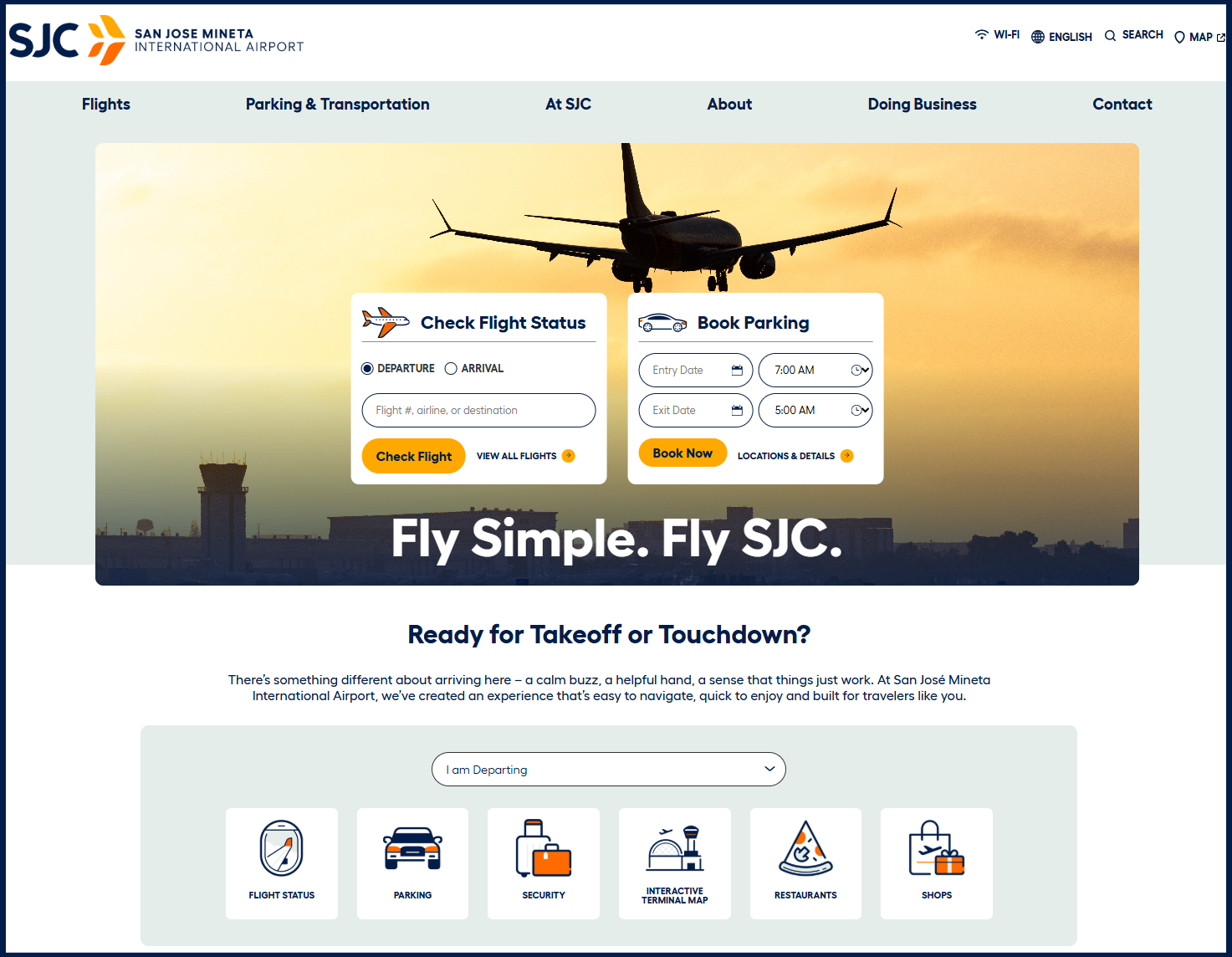 Screenshot of flysanjose.com