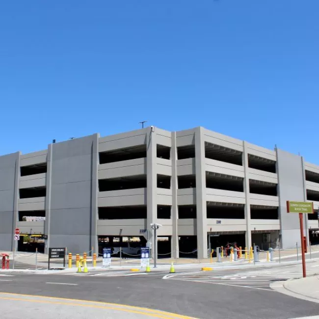 Image of The new, multi-level Economy Garage is located in the northeast corner of the Airport.