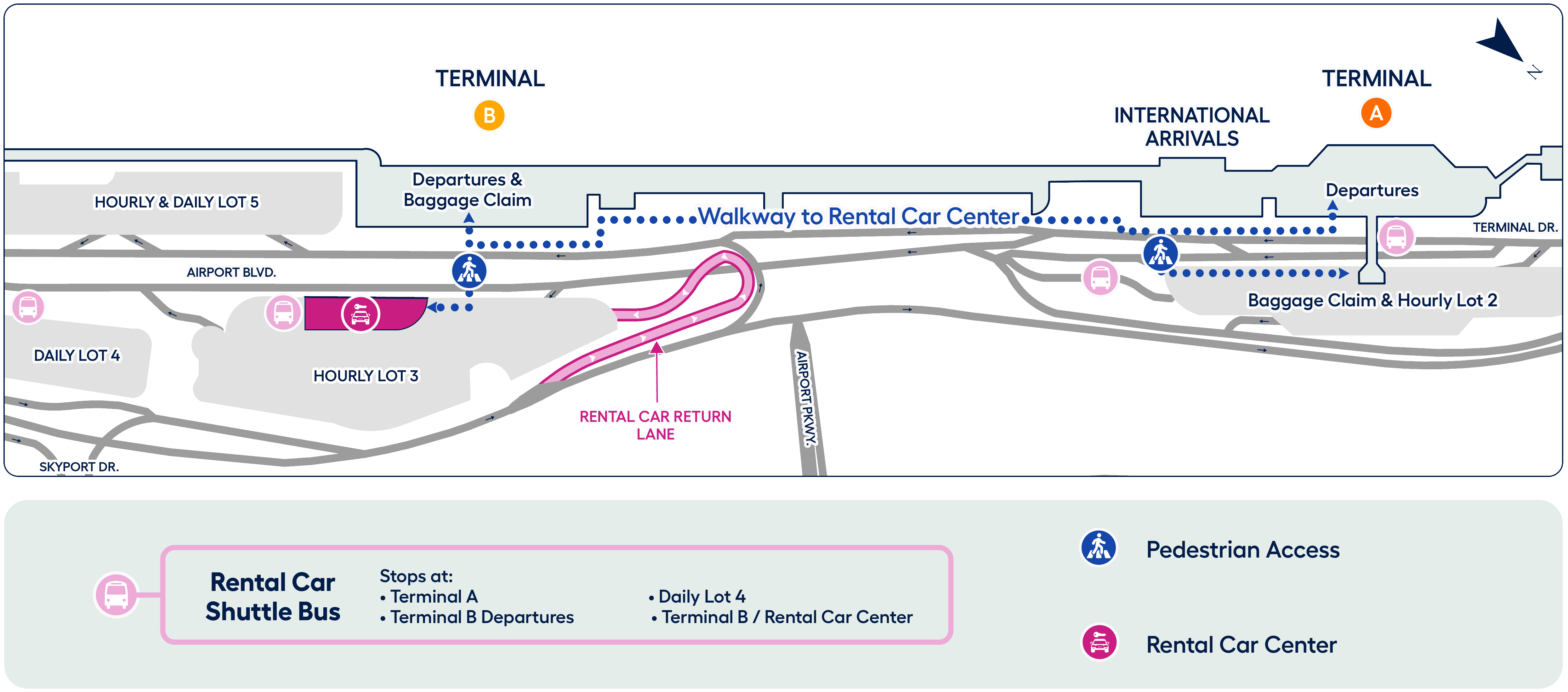 Map to Rental Car Center at SJC